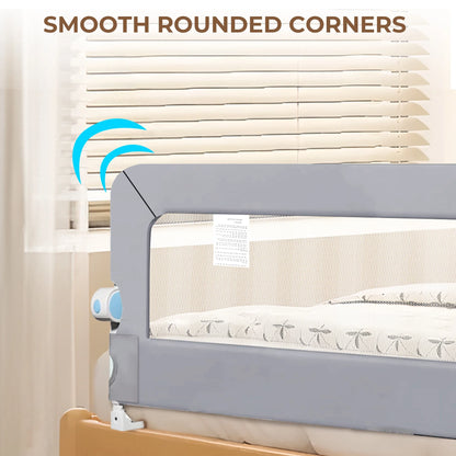 RUPOUN Toddler Bed Rail for Kids, Swing Down Safety Guardrail, Universal Fit for Full, Queen and Adult Mattresses, Easy Installation