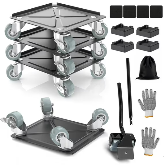 M Buder Heavy Duty Furniture Movers, Dolly Set Rotatable Rubber Universal 4 Wheels, Alloy Steel Furniture Moving Dolly, 1800 LBS Load Capacity, 5.3 in x 5.3 in