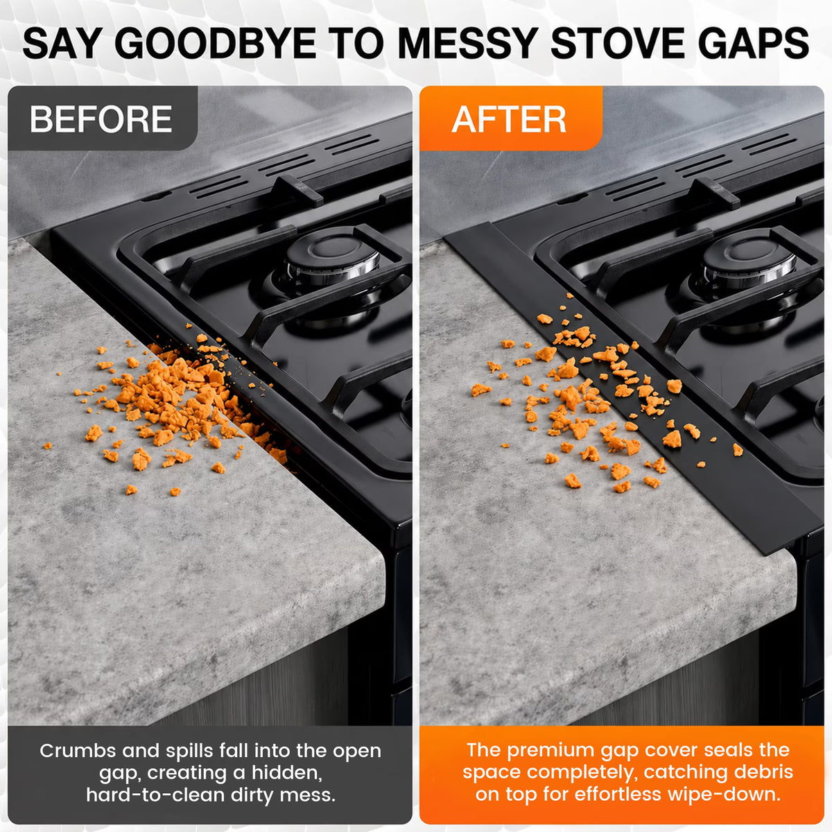 LZSDS Stove Gap Covers 2 Pack Stainless Steel, Telescoping Range Gap Filler 13.8-27.5 in Heat Resistant for Kitchen Oven