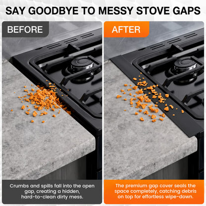 LZSDS Stove Gap Covers 2 Pack Stainless Steel, Telescoping Range Gap Filler 13.8-27.5 in Heat Resistant for Kitchen Oven