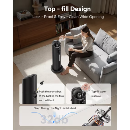 Cool Mist Air Humidifiers for Large Room Bedroom, Top-Fill Tank, Auto Mode, Aroma Box