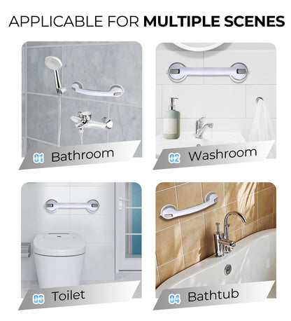 Hodvit 2 Pack Shower Grab Bars, Bathroom Shower Handles with Strong Suction Cup Grip for Seniors,Handle Carries 200lbs (16 inch)