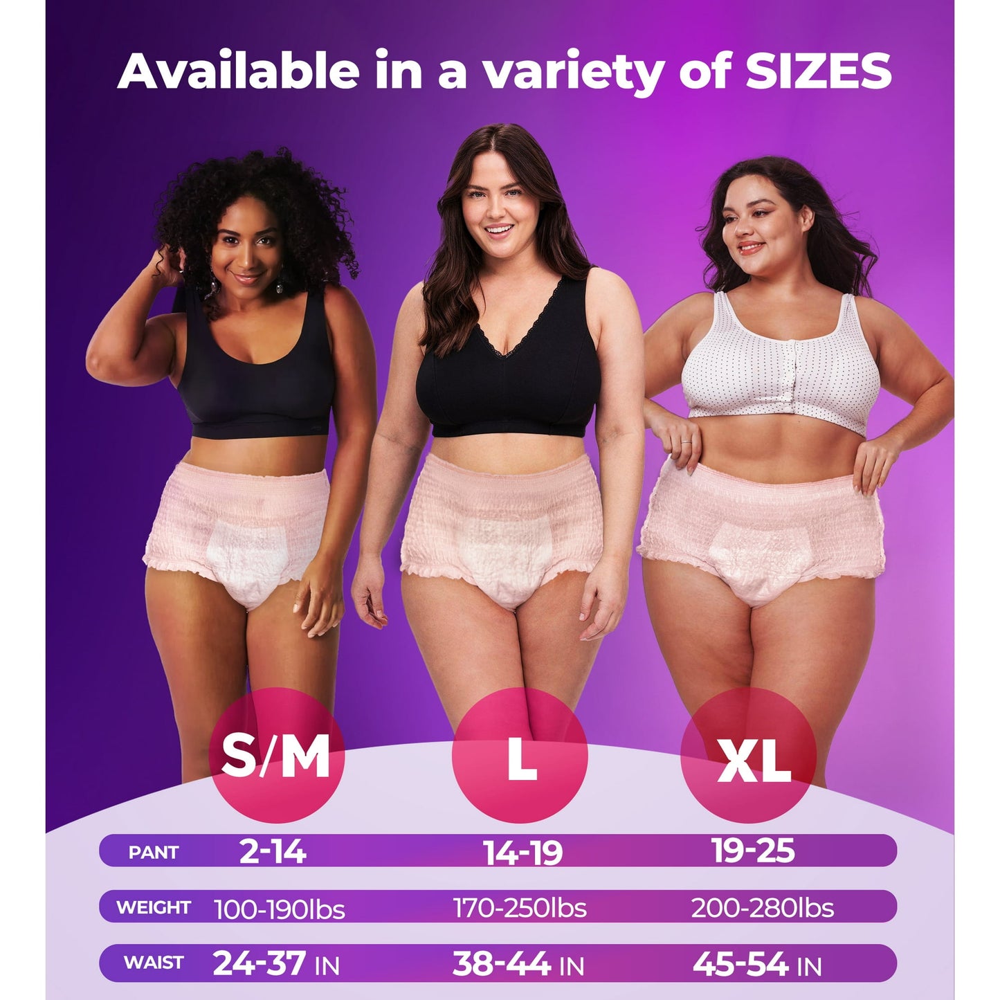 Bokyan Adult Incontinence Underwear for Women,Postpartum Bladder Leak Underwear,Disposable,L,36 Ct