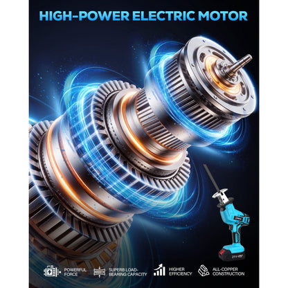 HOTREE Cordless Reciprocating Saw, 2.0Ah Battery x2 , LED Light,Cordless Variable Speed, Blades Kit for Wood/Metal/PVC Cutting