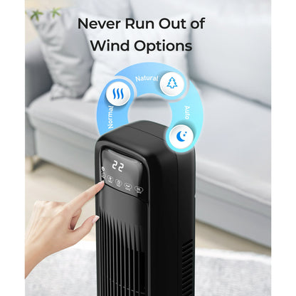 NFTIGB 39 inch Tower Fan, Oscillating Bladeless Floor Fan for Home, 3 Speeds 3 Modes with Remote,New