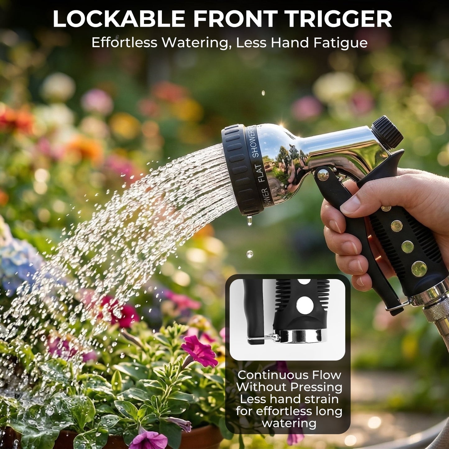 OHHANI Garden Hose Nozzles with 10 Spray Patterns Flow Control for Garden Watering, Car Washing, Window Cleaning, Pets Bathing