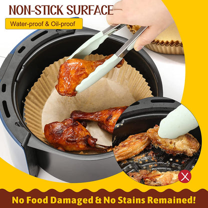 M Buder Non-Stick Disposable Water Proof Oil Resistant Air Fryer Liner, 120 Pieces, Round, Parchment Paper