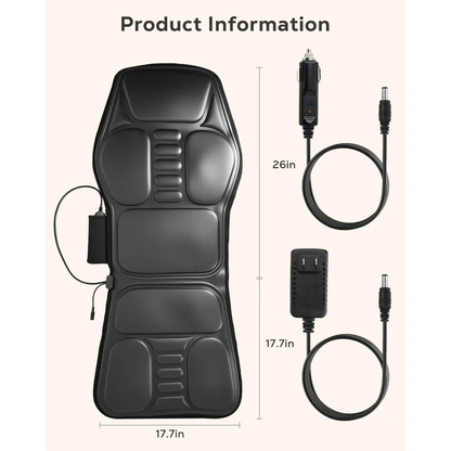 BOKYAN Back Massager, Electric Full Body Massager with Heat, Seat Cushion Massager Vibration Chair Pad for Home Car, Gifts