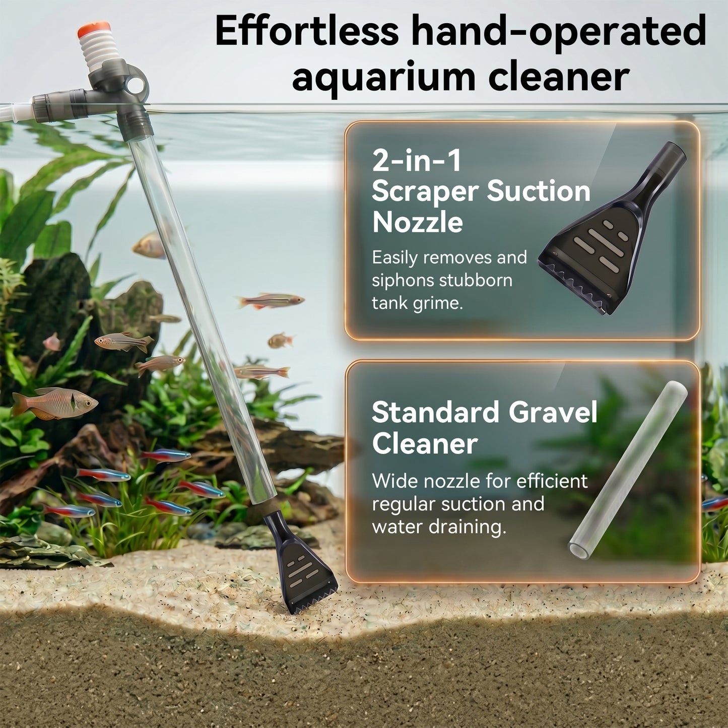 Alylo Aquarium Gravel Cleaner, 4-in-1 Fish Tank Cleaning Tool Kit for Water Changing