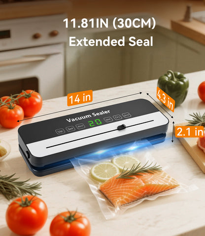 M Buder Vacuum Sealer Machine, Automatic Sealing for Food Storage with Cutter, 5 Modes, Residential, Commercial