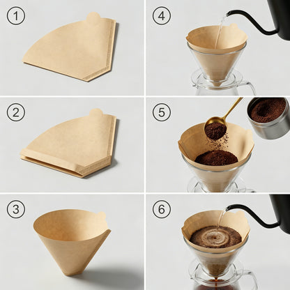 M Buder 200 Count Coffee Filters 2-4 Cup, Unbleached Coffee Filters, Natural Disposable Filter Paper for Coffee Maker
