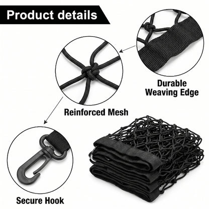 MORSUMA 55.1" x 18.5" Double Layer Trunk Cargo Net with Heavy-Duty Hooks, SUV and Sedan Storage Organizer