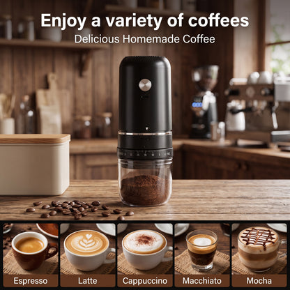 M Buder Electric Coffee Grinder, One-Touch Automatic Burr Coffee Grinde, Spice Grinder 30 Precise Grind Settings