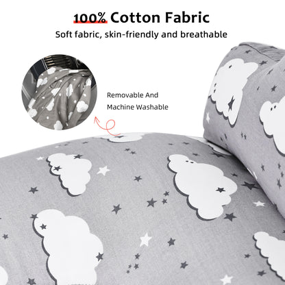 RUPOUN Nursinfg Pillow with Waist Strap for Breastfeeding, Grey