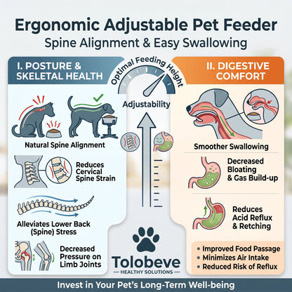 Tolobeve Adjustable Elevated Dog Bowl Stand with Tilted Design for Medium & Large Dogs,Black