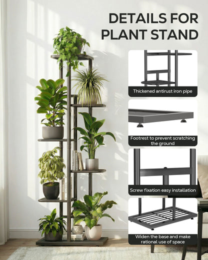 OHHANI Plant Stand Indoor Outdoor Corner 6 Tier Metal Plant Shelf Patio Plant Rack for Garden Corner Balcony Living Room