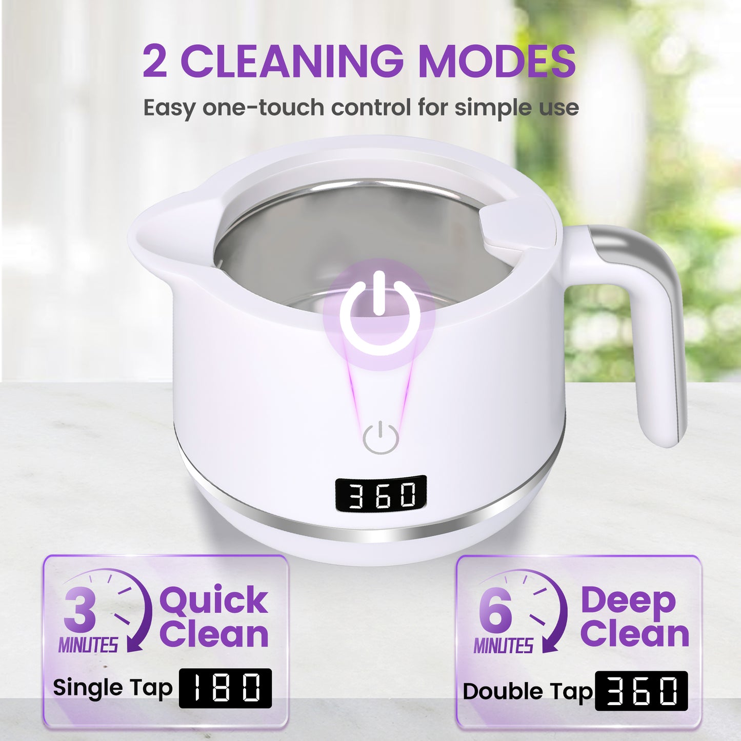 Bokyan Ultrasonic Cleaner for Dentures, Retainers, Aligners, Braces Portable Dental and Jewelry Cleaner with Ultrasonic