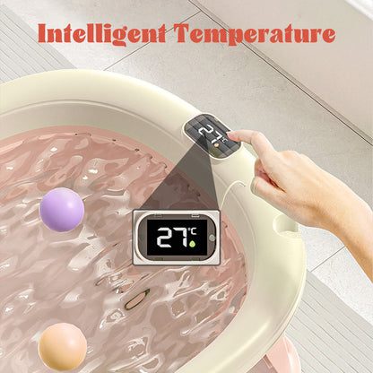 Rupoun Foldable Baby Bathtubs, Collapsible Bathtub for Infant Newborn Boys and Girls, Portable, Plastic, Pink