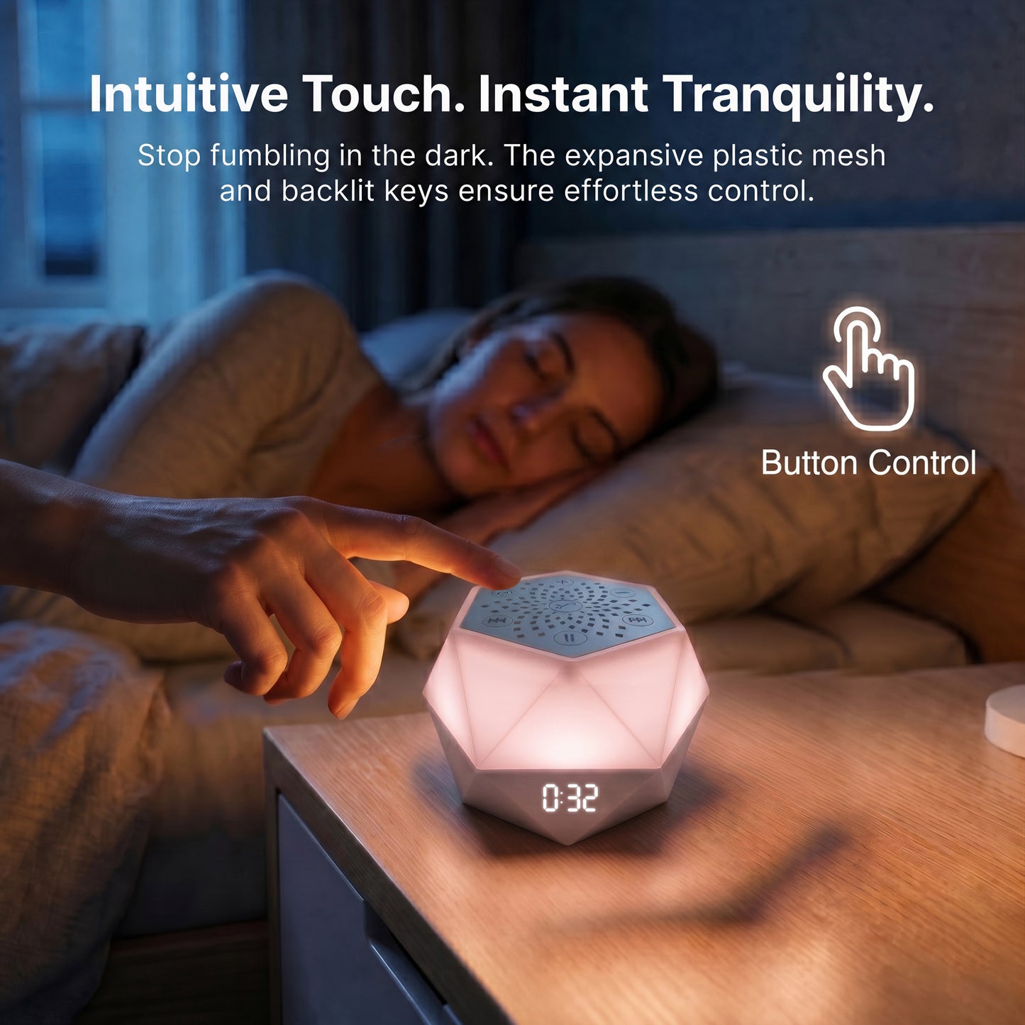 ZNQPLF Baby White Noise Machine, Bluetooth Sound Machine for Sleeping, 32 Sounds Portable Noise Machine with App Control & 8 Color Night Light，white