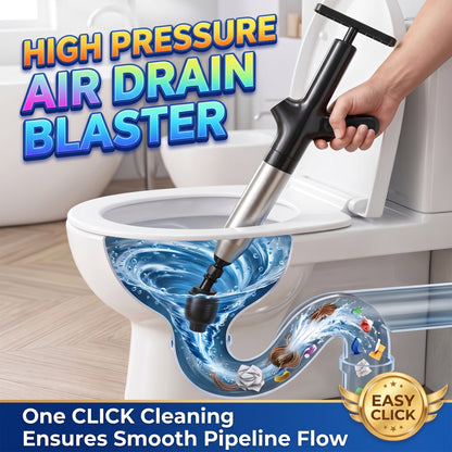 LZSDS Power Air Plunger for Toilet Heavy Duty, Visible Pressure Gauge Drain Unclogger with 4 Heads Splash Free