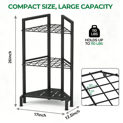 Riousery Garden Tool Organizer, Heavy Duty Metal Yard Tool Tower Rack with 34 Storage Slots & 14 Hooks for Garage Organization and Storage