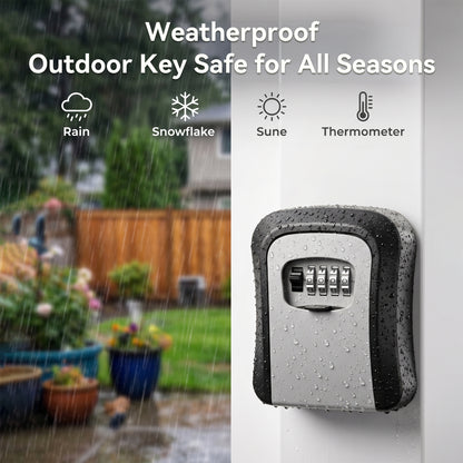 Alylo Key Lock Box, Wall Mount Safe & 4-Digit Resettable Key Storage for Home Outdoor