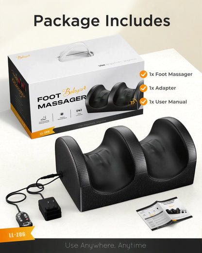 M Buder Foot Massager, Shiatsu Spa with Heat for Comfort and Relief, Gift, Black