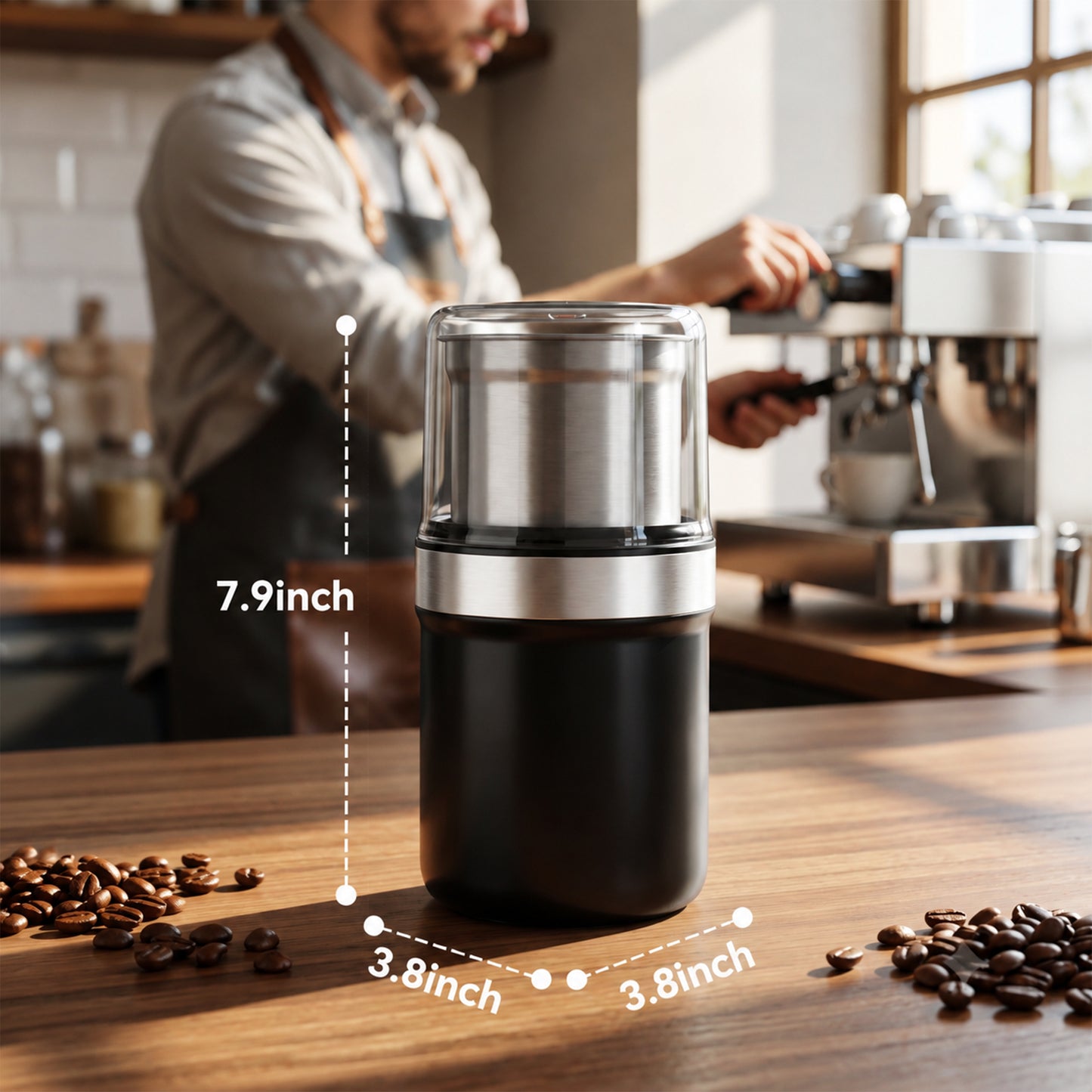 M Buder Electric Coffee Grinder, Spice Grinder with Stainless Steel 2 Blades, Electric Grinder For Coffee, Spices, Herbs & Garlic