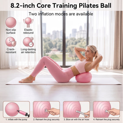 Feeray 14-Piece Pilates Equipment Kit for Women,Home Workout Set with Ring, Mini Ball, Sliders & Resistance Bands for Home Workouts
