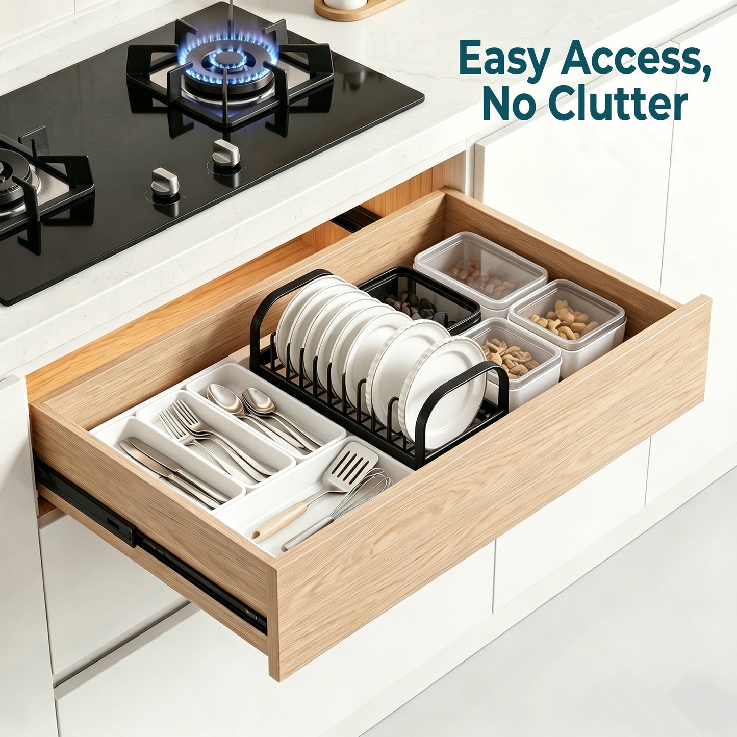 Riousery Dish Drying Rack with Drainboard, Compact Stainless Steel Dish Drainer for Small Kitchen Counter, 14.2" x 6.9" x 6.1", Black