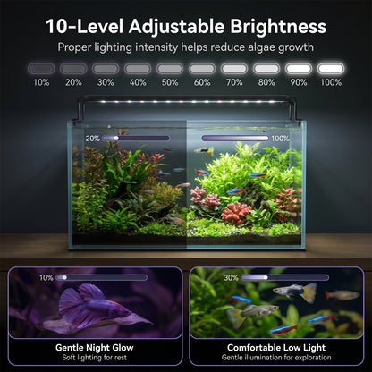 Feeray 10-Level Dimmable LED Aquarium Light with Auto Timer for Fish Tanks & Planted Aquariums