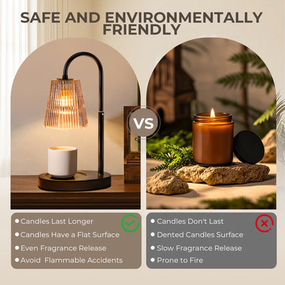 AOLIGO Candle Warmer Lamp, Tabletop with Timer and Dimmer, Adjustable Height, Flame-Free for Home Decor, Gift for Christmas