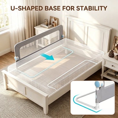Haelhorneger Bed Rails for Toddlers, Baby Bed Rail Guard Foldable Toddler Bed Rail (Gray, 1.1m Sizes)