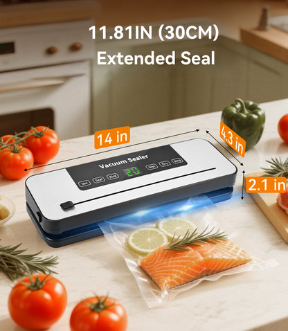 M Buder Vacuum Sealer Machine, Automatic Sealing for Food Storage with Cutter, 5 Modes, Residential, Commercial