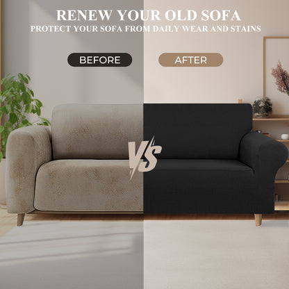 WEENEED Sofa Cover Non Slip Couch Cover Stretch Slipcover Leakproof Couch Protector for Kids Dogs Cats Pets, Black