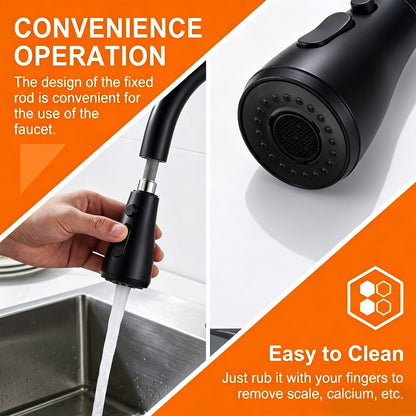 HODVIT Kitchen Faucet with Pull Down Sprayer, Matte Black Stainless Steel Kitchen Sink Faucet with Deck Plate