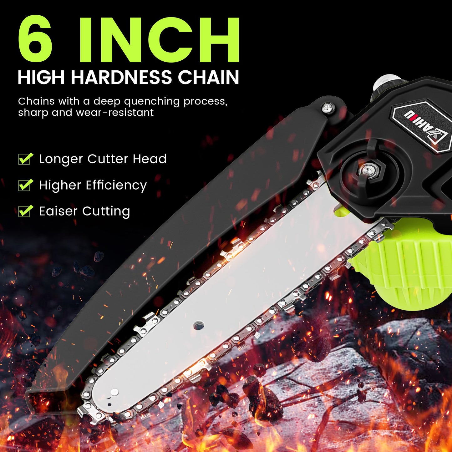 YAHHU 6 inch Mini Chainsaw Set with Oiler System & 21V Battery, Cordless Electric Chainsaw,New
