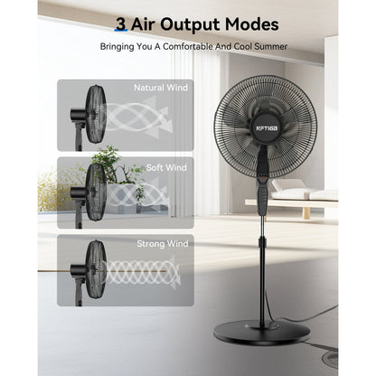 NFTIGB 16'' Oscillating Pedestal Fan w/Remote and Timer, 12 Speeds,Adjustable Height Floor Fan New