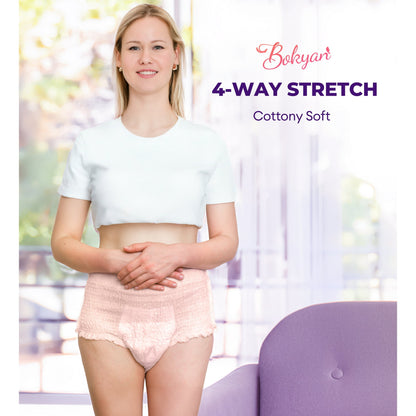 Bokyan Adult Incontinence Underwear for Women,Postpartum Bladder Leak Underwear,Disposable,L,36 Ct