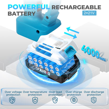 YAHHU 2-in-1 Cordless Pole Saw, 6-inch Pole Chainsaw Mini Handheld Chainsaw, 15 ft Extension Pole Saw for Effortless Tree Trimming