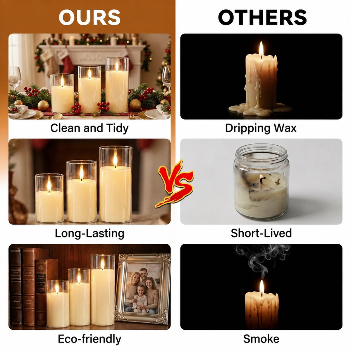 AOLIGO Flameless Candles Set of 3, Flickering LED Pillar Candles with Remote Timer for Home Wedding Holiday Decor