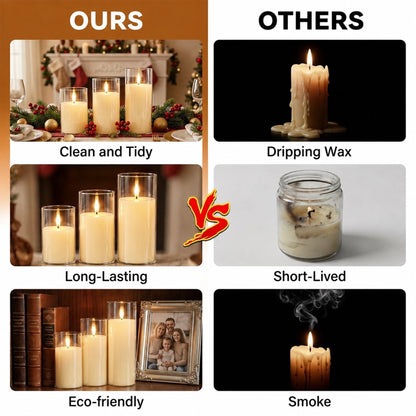 AOLIGO Flameless Candles Set of 3, Flickering LED Pillar Candles with Remote Timer for Home Wedding Holiday Decor