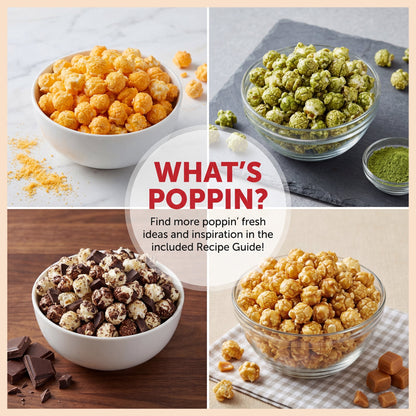 Casualife Air Popcorn Maker, Oil-Free Hot Air Popper, 8-Cup Capacity, One-Button Operation