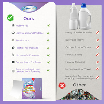 BIMZUC 200 Count Laundry Detergent Sheets up to 400 Loads, Fresh Linen Scent, Great for Travel