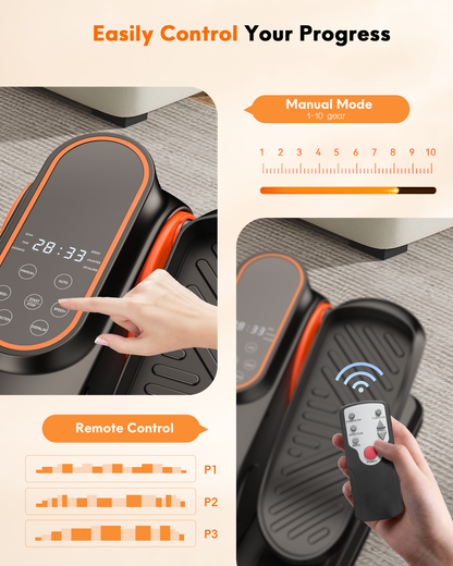 AOLIGO Under Desk Elliptical Machine, Compact Seated Leg Exerciser with 10 Resistance Levels, Quiet & Portable