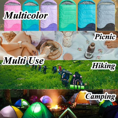 OHHANI Sleeping Bag for Adults Lightweight Backpacking, Comfort 40°F to 77°F, 87" x 30" Suitable for Camping, Hiking, Travel, Black