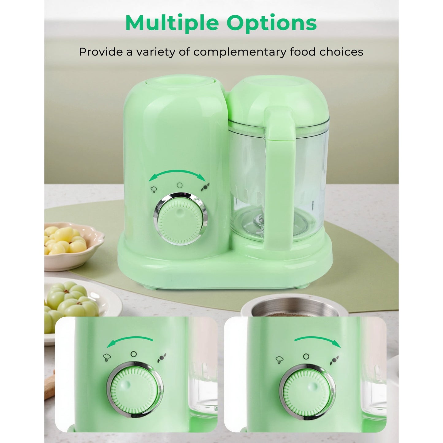 Granlass Baby Food Maker with Steam Basket, Steamer Puree Blender Grinder Mills Machine for Healthy Homemade