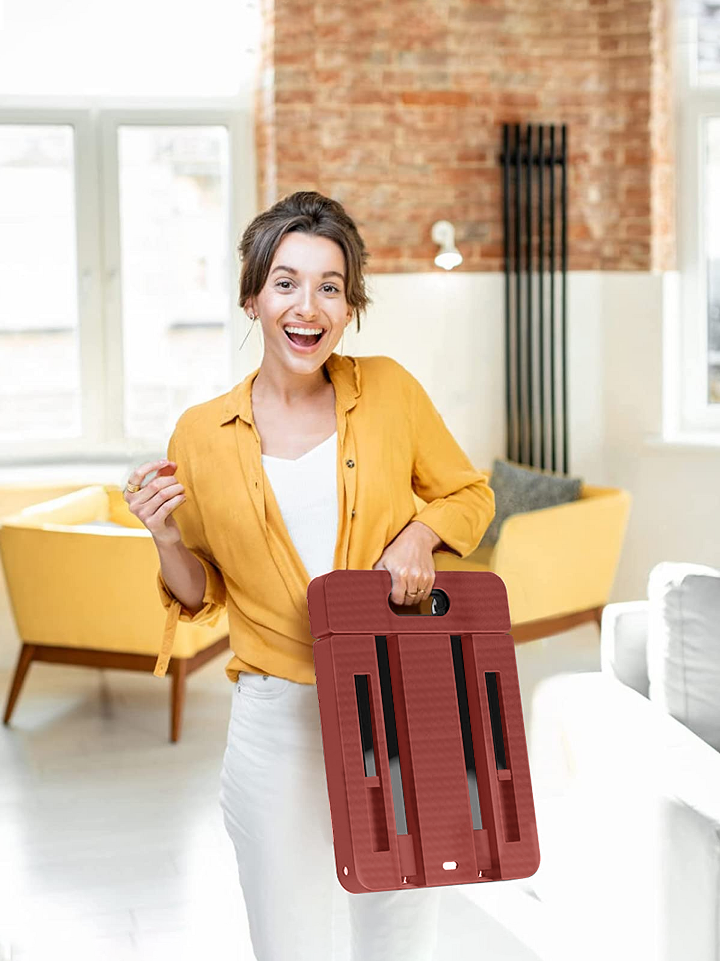 Folding Hand Truck, 500 lbs Capacity Utility Dolly Platform Cart with 6 Wheels & 2 Elastic Ropes for Luggage, Travel, Shopping, Moving, Office Use - Red Folded Size Is 11.8" x 17.7"