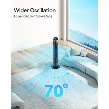 NFTIGB 40 inch Tower Fan Bladeless Fan for Bedroom, 70° Oscillating, 5 Speeds 3 Modes with Remote