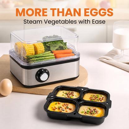 ICETear Electric Egg Cooker, 8 Egg Capacity Rapid Egg Steamer with Auto Shut Off, BPA Free for Soft Medium Hard Boiled Eggs & Egg Custard